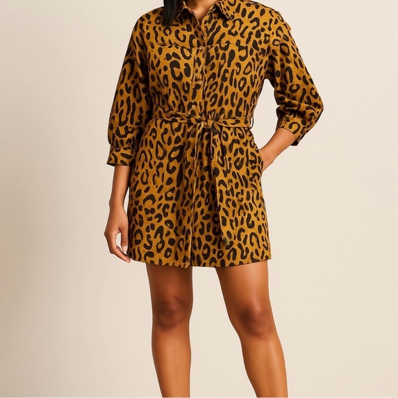 Future collective Leopard-Print Shirt Dress - Picture 11 of 11